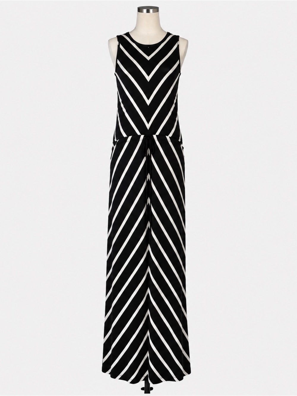 JOE FRESH Black & White Chevron Maxi Dress